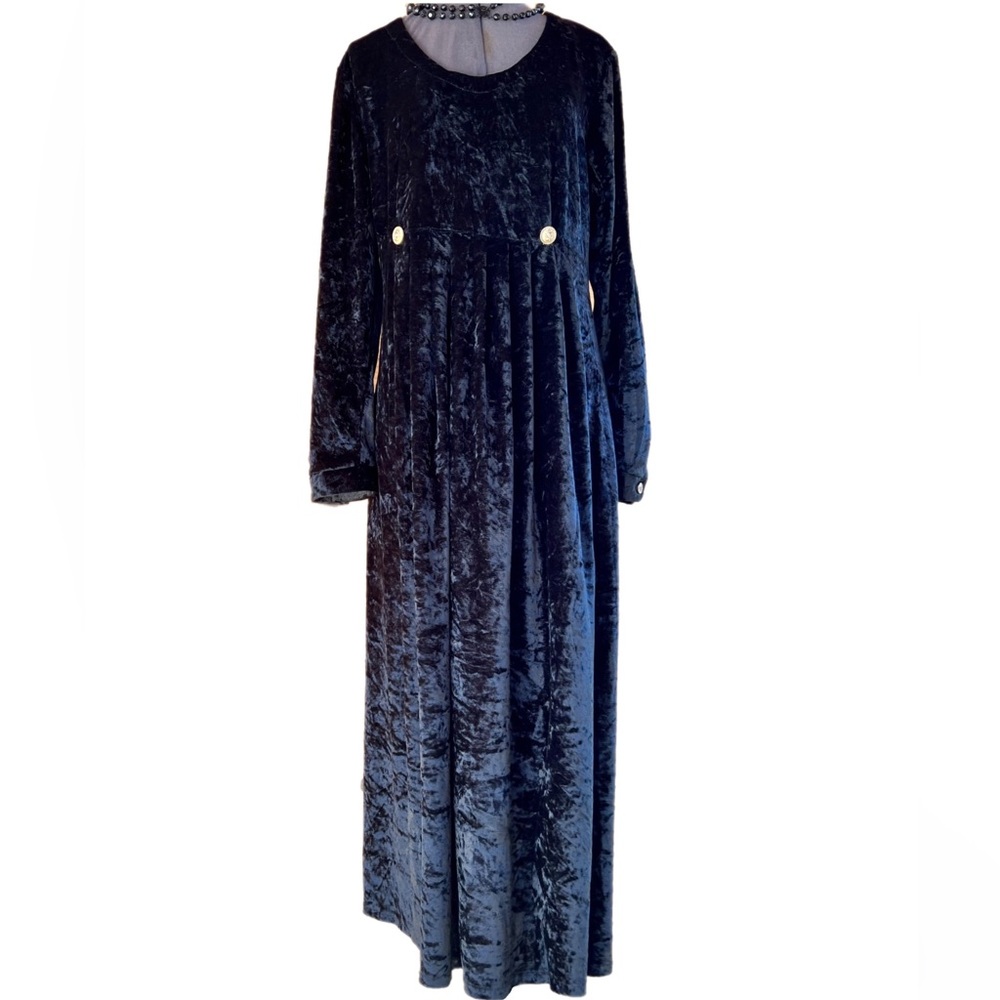 Vintage 80s Crushed Velvet Maxi Dress